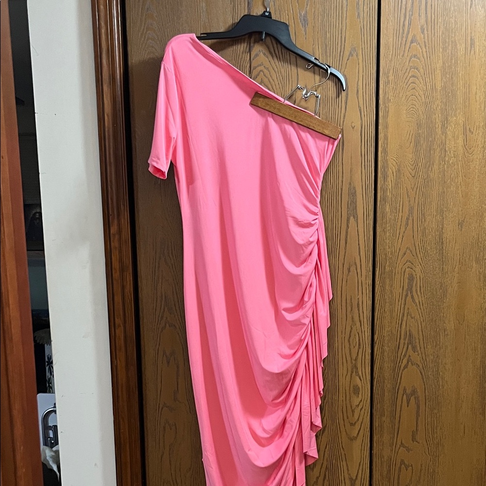 Elegant Pink Off-Shoulder Dress